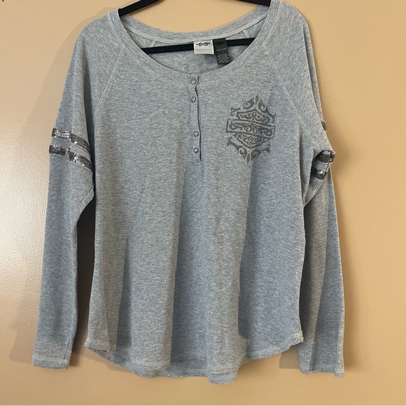 Harley-Davidson Tops - Harley Davidson Womens Shirt Sz 1X Gray Sequins